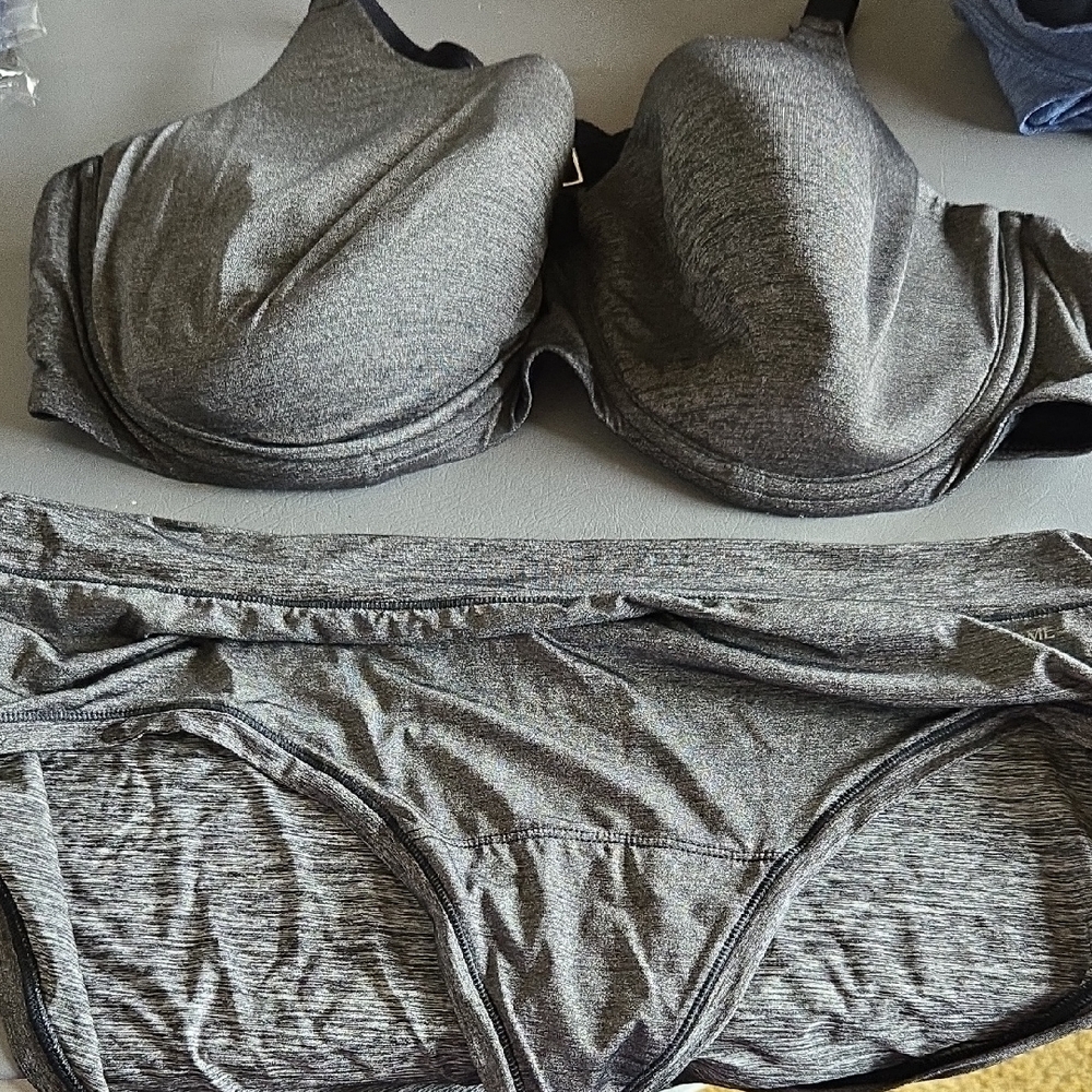 Adore Me Charcoal Lingerie Set